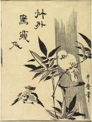 Moineaux sur une branche de bambou, c. 1781-1806